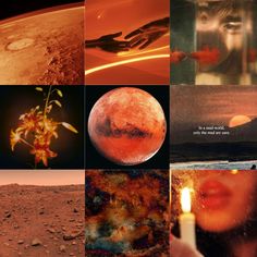 a collage of images with different planets