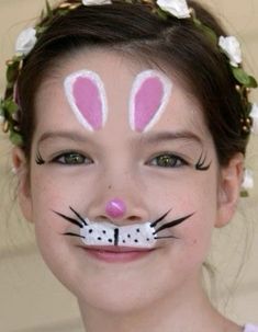 Kids Face Painting Easy, Bunny Face Paint, Easter Face Paint, Face Painting Tutorials