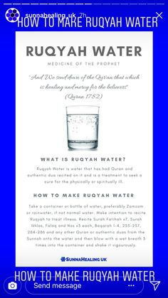 how to make ruyah water with instructions on how to make ruyah water