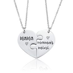 PRICES MAY VARY. 【Meaningful Mom and Daughter Necklace】: Great mother and daughter necklace set consists of 2 pcs heart puzzle necklaces, No matter how much time passes, no matter how far apart you are, your hearts will always be connected, perfect as birthday gifts for mom from daughter, daughter to my mom gifts 【Perfect Mom Gifts from Daughter】: The meaningful mommy and me necklace can be great presents for mom from daughter, every time your mom sees it, she will think of you, as if you were a To My Mom From Daughter Necklace, Moms Day Gifts, Silver Necklace With Butterfly Charm For Mother's Day, Mum And Daughter Necklace, Personalized Butterfly Necklaces For Mother's Day, Bday Gifts For Mom, Mother And Daughter Necklaces Cheap, Mom Daughter Necklace, Necklaces For Mom