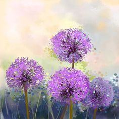 PRICES MAY VARY. 【Super Sparkle Diamonds】The super sparkle 5D purple dandelion flowers diamonds DIY painting are made of 26 high-quality round rhinestones in various colors which are as vivid as shown in the picture,more vibrant and brilliant,we offer extra 30% drills for each color,if lose the diamonds or tools accidentally, we will reissue once for free. 【High-quality Canvas】The diamond art kit with high clear printing oil canvas is waterproof and has even texture, the pattern itself has a sti Wall Art Watercolor, Painting Workshop, Botanical Illustrations, Square Canvas, Vibrant Flower, Art Watercolor, Floral Botanical, Mosaic Crafts, Painting Kits