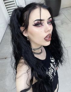 Egirl Makeup Goth, Goth E-girl Makeup, Emo Girl Makeup, Xowie Jones, No Ego, E Girl Makeup, Bff Photo, Egirl Makeup