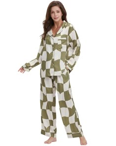 PRICES MAY VARY. Materials: Our pajamas is made of silky, lightweight satin fabric. Silky pajamas is not easy to drape, the fabric is soft and breathable Design feature: Women’s pajamas has a loose fit and elastic waistband, sleepwear has multitudinous pattern design and different tones of color Full range of size: Pajamas has five sizes which fit most people; Small=(US 4-6) Medium=(US 8-10) Large=(US 12-14) X-Large=(US 16-18) XX-Large=(US 20-22) Easy care: Machine wash for cold water and tumble Satin Pajamas Set, Silky Pajamas, Winter Pajamas, Daytime Dresses, Satin Pyjama Set, Sleep And Loungewear, Pajama Party, Satin Pajamas, Pajamas Set