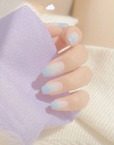 Pastel Blue Nails, Tropical Nails, Pretty Gel Nails, Cute Gel Nails, Soft Nails