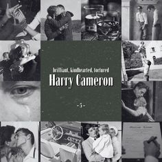 black and white photo collage of harry cameraon