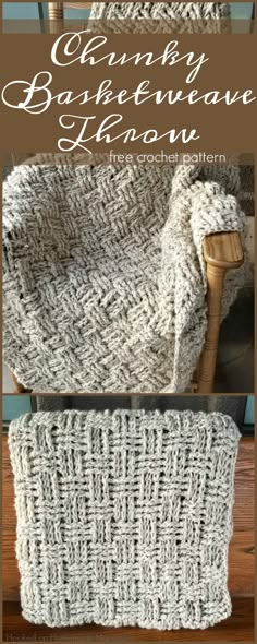 the finished crocheted blanket is shown with text overlay