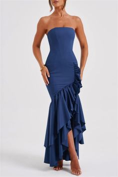 Marine Uniform, Tube Top Dress, Split Maxi Dress, Maxi Dress Navy, Split Dress, Hip Dress, Midi Dress Sleeveless, Club Dresses, Womens Maxi Dresses