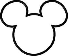 a mickey mouse head outline on a white background