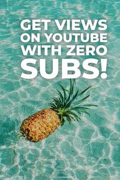 a pineapple floating in the water with text that reads get views on youtubee with zero