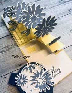 a card with some flowers on it