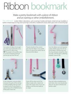 the instructions for making ribbon bookmarks