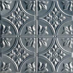 decorative tin ceiling tile in silver