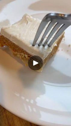 a piece of cake on a plate with a fork