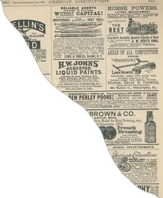 an old newspaper advertises the history of brown's oil and gas company