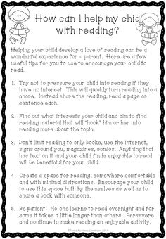 a printable reading activity for children to learn how to help them read the text