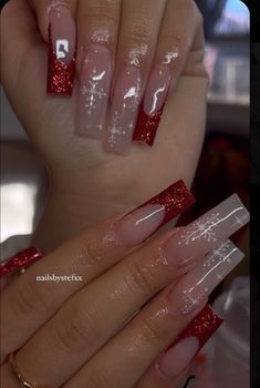 Nail Inspo 2023 Christmas, Medium Length Christmas Nails Acrylic, December Nails Acrylic Christmas Simple, Red Christmas Nail Set, Winter Christmas Nails Acrylic Red, Christmas Acrylic Nails Holiday Red, Red Christmas Nail Designs Acrylic, Christmas Nails Clear, Red Square Christmas Nails