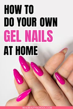 If you are trying, for the first time, to do your gel nails at home, you are in the right place. Months ago, I tried for the first time to do my own gel nails at home. Because who doesn't want to avoid spending salon money? So here's my complete beginner's gel nails guide and gel extensions tutorial with tips for the perfect DIY gel nails at home and DIY gel extensions at home with uv light, gel nails ideas at home, tips for gel nails Gel Nail Polish For Beginners, Gel Nail Prep At Home, Gel Nail With Tips, Diy Gel Nails With Tips, Diy Nail Gel At Home, Gel Nails Beginners Step By Step, Gel Polish Step By Step, Home Done Nails, Applying Gel Nails At Home