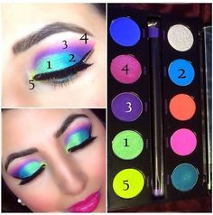 Urban Decay Electric More Urban Decay Electric Palette, Urban Decay Electric, Edc Orlando, Maquillage Yeux Cut Crease, Make Up Designs, 80s Makeup, Drag Make-up, 80s Costume, Beauty Make-up