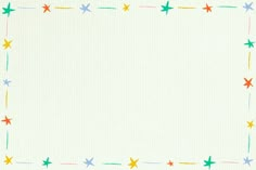 a white paper with colorful stars on the edges and a red, yellow, blue, and green border