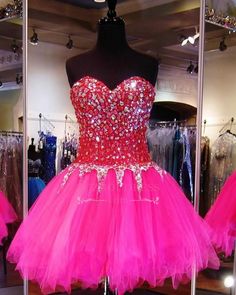 Sweethehart Glamorous A-Line Tulle Beadings Mini Homecoming Dresses | Suzhoudress.co.uk Short Aline, Prom Dresses Tulle, Popular Wedding Dresses, Sell Dresses, Short Homecoming Dresses, Mini Homecoming Dresses, Prom Dresses Gowns, Prom Dresses Sleeveless, A Line Prom Dresses