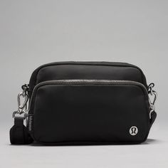 Can Be Worn As Crossbody Or Shoulder Bag. Adjustable Long Strap. 2 Zipper Compartments And 1 Pocket On The Back. Lululemon Crossbody Bag, Lululemon Bag, Lululemon Bags, Black Lululemon, Festival Bag, Black Shoulder Bag, Large Bag, Black Cross Body Bag, Black Nylons