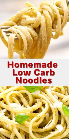 homemade low carb noodles with basil and parmesan cheese are the perfect side dish for any meal