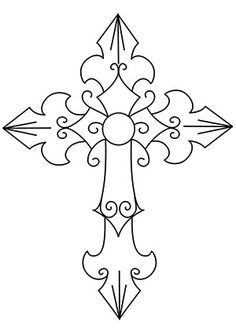 a cross with an arrow in the middle