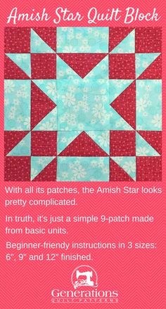 an amish star quilt block with instructions