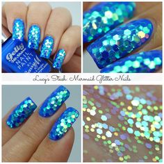 Hello lovelies, So I did glitter placement mermaid nails...AND I LOOOVE THEM! I got really inspired by Laura from Polish All The Nails who has done so many beautiful glitter placement manis that I wanted to do another one too. Let's check out the nails... Mermaid Glitter Nails, Nails Mermaid, Mermaid Glitter, Mermaid Nails, Nails Glitter, Super Nails, Glitter Nail Polish, Ideas Nails, I Love Nails