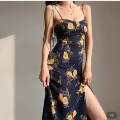 Midi Dress Similar To Princess Polly And Reformation Floral Print Almost Tie At Bust Split At Side Adjustable Straps Invisible Zip At Side Lined Bust Split Thigh In The Front Korean Dress Elegant, Y2k Streetwear Aesthetic, Retro Summer Dress, Flower Print Midi Dress, Outfit Ideas Inspiration, Boho Midi Dress, Floral Dress Casual, French Retro, Sun Dresses