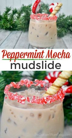 this peppermint mocha mudslide is the perfect drink for christmas