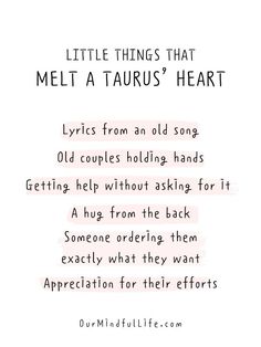 a poem with the words little things that melt a taus heart