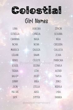 Names That Mean Galaxy, Galaxy Names For Girls, Names That Means Star, Universe Names Ideas, Astronomy Names Girl, Galactic Names, Names That Mean Universe, Galaxy Name Ideas, Sky Name Ideas