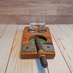 Whiskey Barrel Decor, Wood Ashtray, Dispenser Diy, Copper And Wood, Barrel Projects, Barrel Decor, Liquor Dispenser