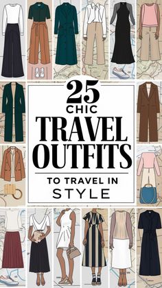 Travel in style with these 25 chic outfit ideas! Whether you’re flying or road-tripping, stay fashionable and comfortable on the go. Save this pin for your next travel wardrobe update! #TravelOutfits #FashionTravel #StyleGuide Trip Outfit Ideas Travel Fashion, Business Chic Style, Fashion Travel Outfit, Travel Hack