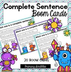 the complete sentence boom cards for children