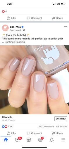 Nail Options, Cool Nails, Yummy Dips, Nails And Makeup, Nude Nails, Mani Pedi, 3 Things, Instagram Aesthetic