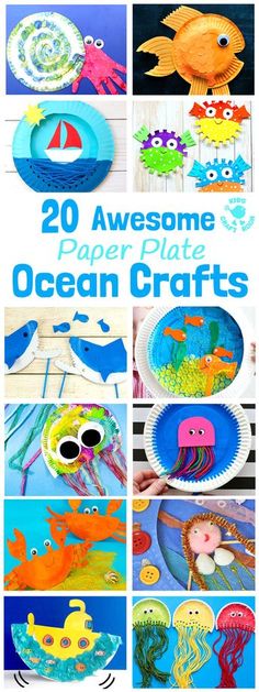 paper plate ocean crafts for kids to make