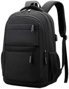 Casual Commuting Backpack, Black Anti-theft Laptop Backpack, Casual Black Laptop Bag For Back To School, Black Business Backpack Portable, Black Anti-theft Laptop Bag For Daily Use, Black Anti-theft Bags For Commuting, Casual Softback Bag For Commuting, Black Portable Business Backpack, Black School Laptop Backpack