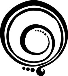 a black and white image of a circular object with two circles in the middle, one circle