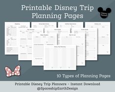 printable disney trip planning pages with minnie mouse ears