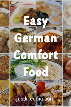 easy german comfort food with pictures of different foods