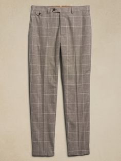 Bixby Italian Plaid Suit Pant | Banana Republic Classic Spring Plaid Bottoms, Plaid Cotton Bottoms For Business Casual, Business Casual Plaid Cotton Bottoms, Classic Plaid Cotton Bottoms, Windowpane Plaid, Plaid Suit, Suit Pant, Checked Trousers, Slim Legs