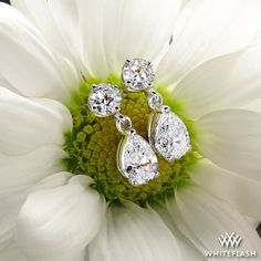 1.60ctw Round And Pear Tandem Lab Created Diamond Earrings Earrings Elegant