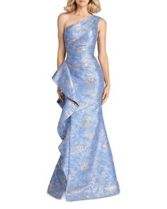 Mother Of The Bride Dresses Long, Ruffle Gown, Teri Jon, One Shoulder Gown, Mob Dresses, Gowns Online, Formal Dresses For Women, Dress Purchase, Groom Dress