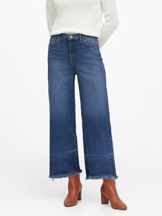 Cropped Wide Leg Jeans, Women Denim Jeans, Look At You, Fall Winter Outfits, Outfits Casuales, Jean Outfits, Cropped Jeans, Wide Leg Jeans, Denim Women