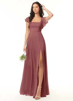 Purple Amethyst Bridesmaid Dresses Starting at $79 | Azazie Bridesmaid Dresses Azazie, Rose Bridesmaid Dresses, Chiffon Bridesmaid Dresses, Azazie Bridesmaid Dresses, Mai Tai, Chiffon Ruffle, Chiffon Maxi, Chiffon Maxi Dress, Floor Length Dresses