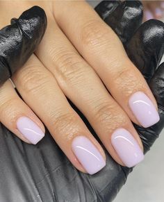 Plain Light Nails, Mail Colors For Short Nails, Neutral Nails Purple, Short Sophisticated Nails, Nail Colors Plain, Plain Painted Nails, Short Acrylic Nails Neutral Colors, One Color Gel Nails, Plain Gel Nails Short