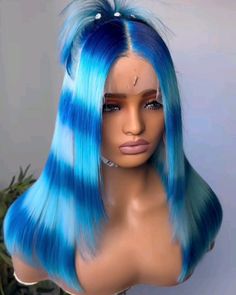 Hair Color Combos, Ombré Wig, Birthday Looks, Wigs Braids, Teal Ombre, Dye Ideas, Creative Hair, Pretty Hair Color