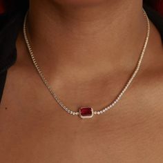 Nwot The M Jewelers The Pav Ruby Collar Necklace Perfect Condition - Never Worn Looks Elegant With A Strapless Dress / Top That Shows Off Your Dcolletage. Glamorous Pav Ruby Choker Necklace By Popular Nyc-Based Jewelry Designer The M Jewelers Rare Style (Sold Out Online) Metal: Sterling Silver 18kt Gold Vermeil Stones: Cubic Zirconia Length: 16” Lock: Lobster Clasp Closure Chain Width: 3mm Festive Red Ruby Necklace, Red Ruby Choker Necklace, Luxury Red Ruby Necklace, Ruby Choker Necklace, Luxury Ruby Necklaces With Polished Finish, Luxury Ruby Necklace With Polished Finish, Ruby Choker, M Jewelers, Dress Top